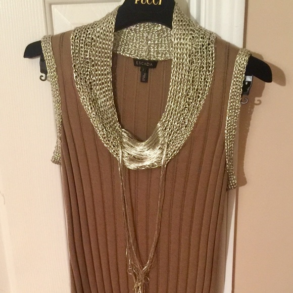 Escada Tops - ESCADA  blouse metallic silver threads.